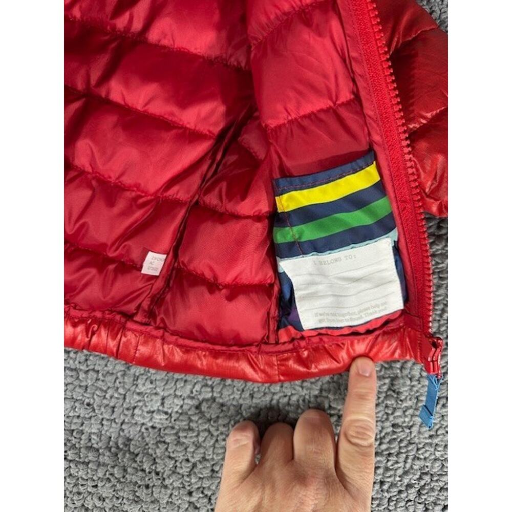 Primary Cherry Red Infant Lightweight Puffer Jacket Gender Neutral 6-12 Months - Picture 4 of 6